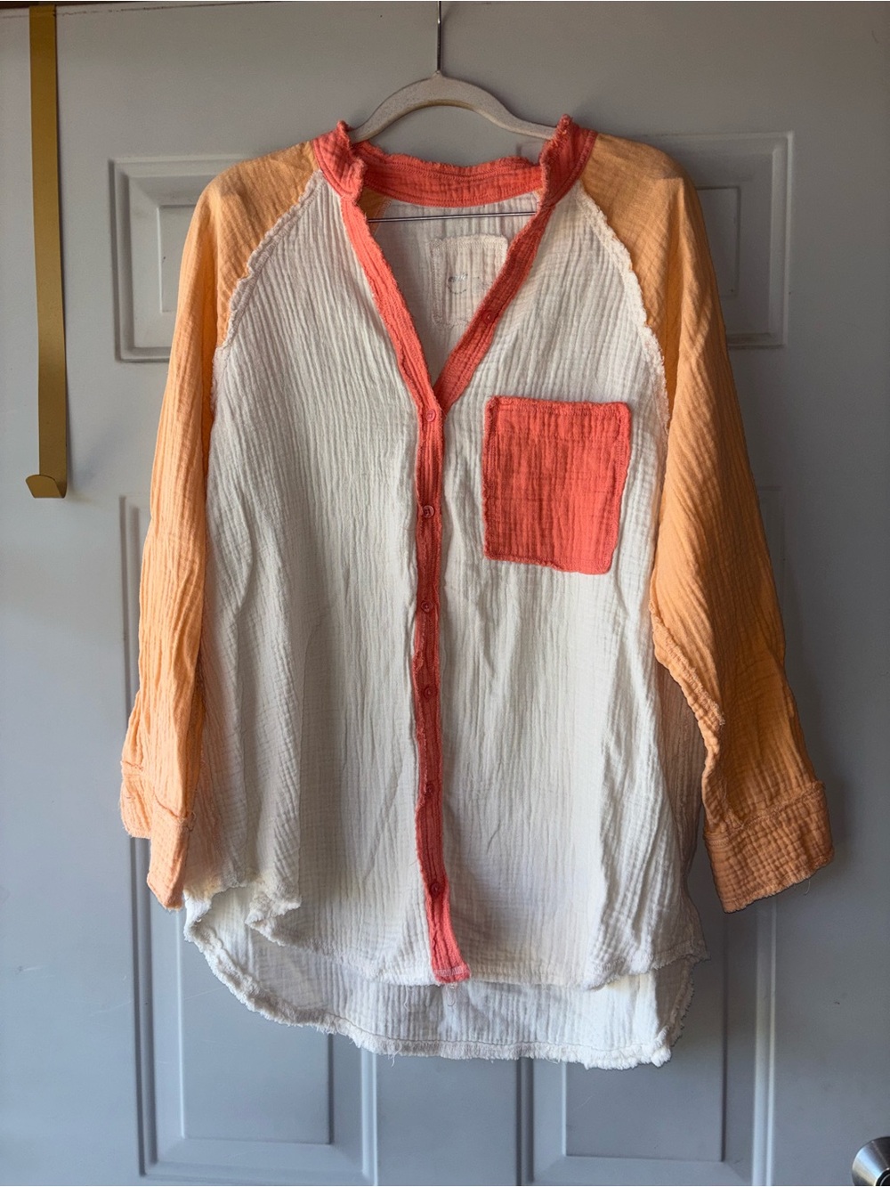 Aerie gauze colorblock top size S